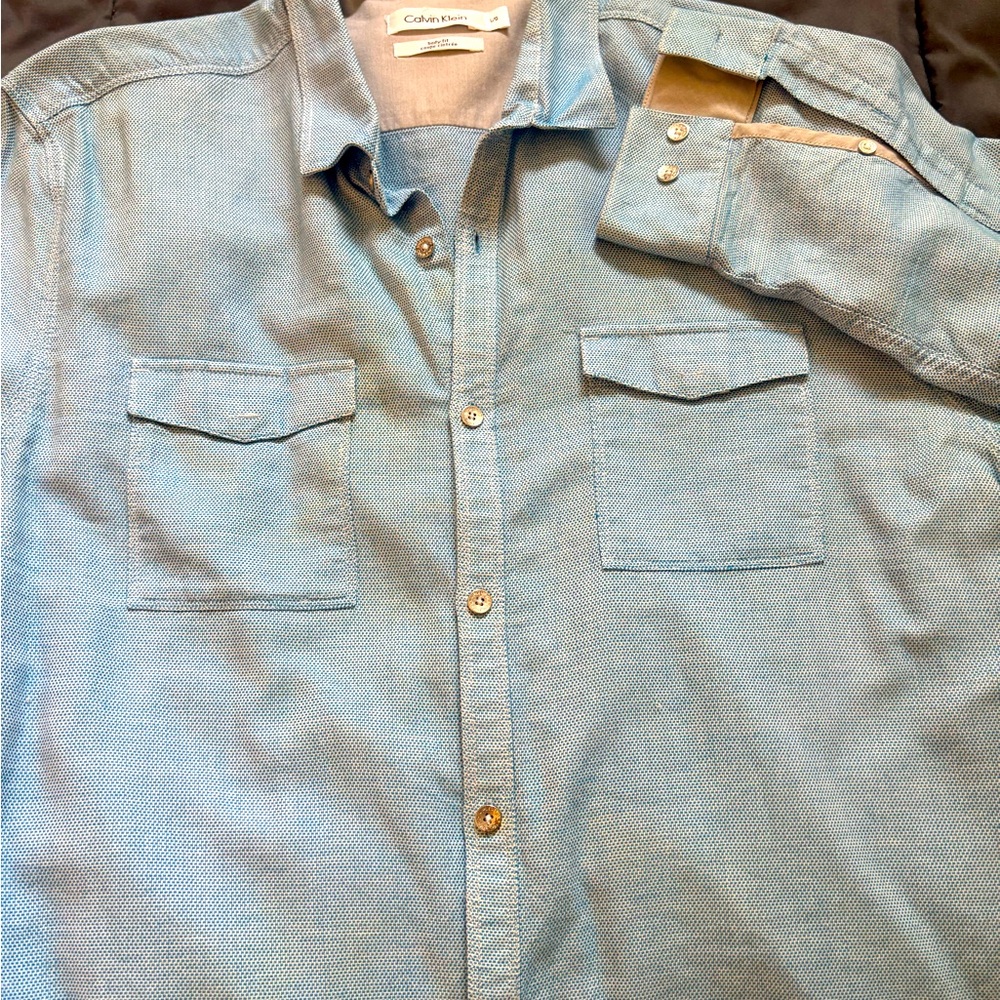 Calvin Klein Light Blue Casual Button Down Shirt